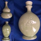 SET OF 3 VASES LIVE LOVE LAUGH GREEN VARIOUS SHAPES VINTAGE OCTOBER HILL