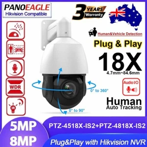 4K 8MP Compatible avec Hikvision 5MP 18X Zoom PTZ IP caméra 2-Way Suivi audio automatique
