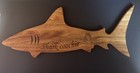 Funny Shark Coochie Board Shark-Shaped Wood Charcuterie Cutting Board 24x9”