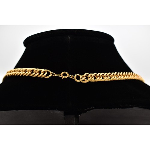 Vintage Chunky Cuban Chain Necklace Unisex Textured Gold Linked 28" 1980s NOS W1 - Picture 5 of 12