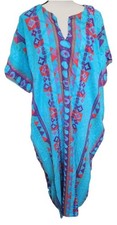 Naqui Cotton Vintage Kaftan Pakistan OSFA Colorful Side Pockets