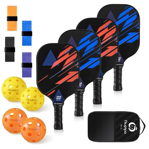 Pickleball Paddles, Lightweight Pickleball Rackets w/Fiberglass Surface, Hone...