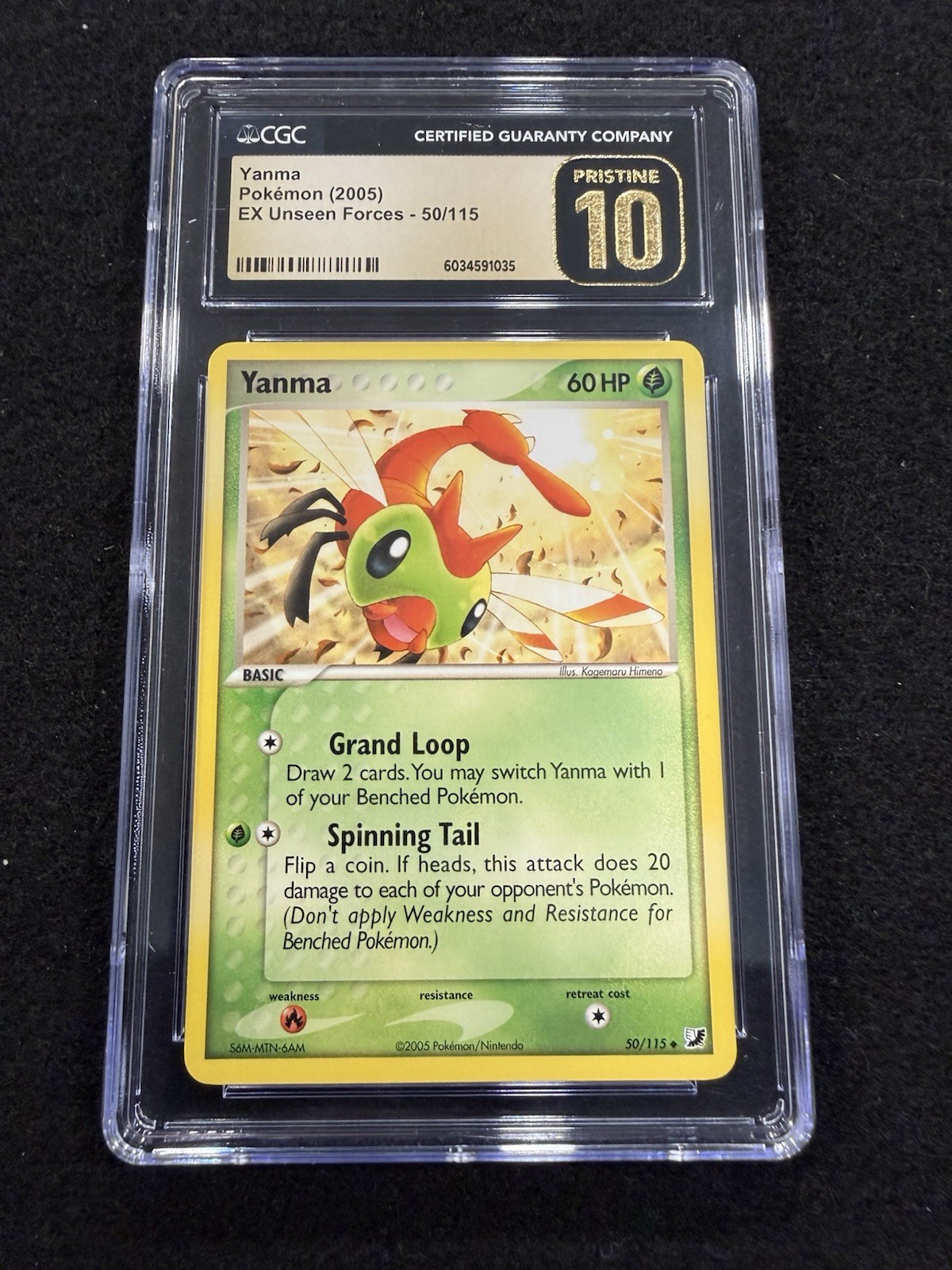 Pokemon Yanma 50/115 from EX Unseen Forces in a CGC Pristine 10 !!