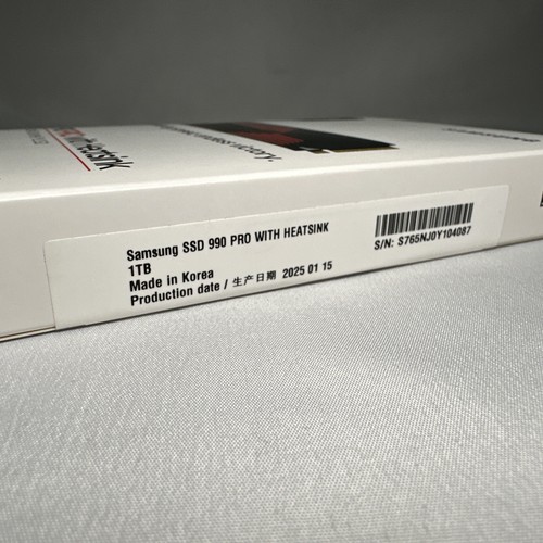 Samsung 990 PRO w/ Heatsink 1TB PCIe 4.0 NVMe M.2 SSD 7450 MB/s - NEW SEALED! - Photo 4/4