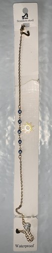 Surf Stil Blauer Augapfel Gold Kette Sonne Diamant Anhänger Fußkettchen Armband 618488