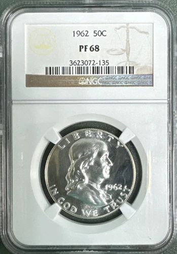 1962 BENJAMIN FRANKLIN HALF DOLLAR 50C PR 68 NGC