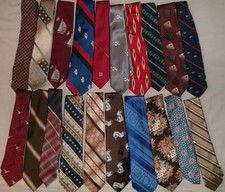VTG 70S 80S NECKTIE NECK TIE LOT OF 40 FAT POLY DISCO MOD BRITTANIA WEMBLEY