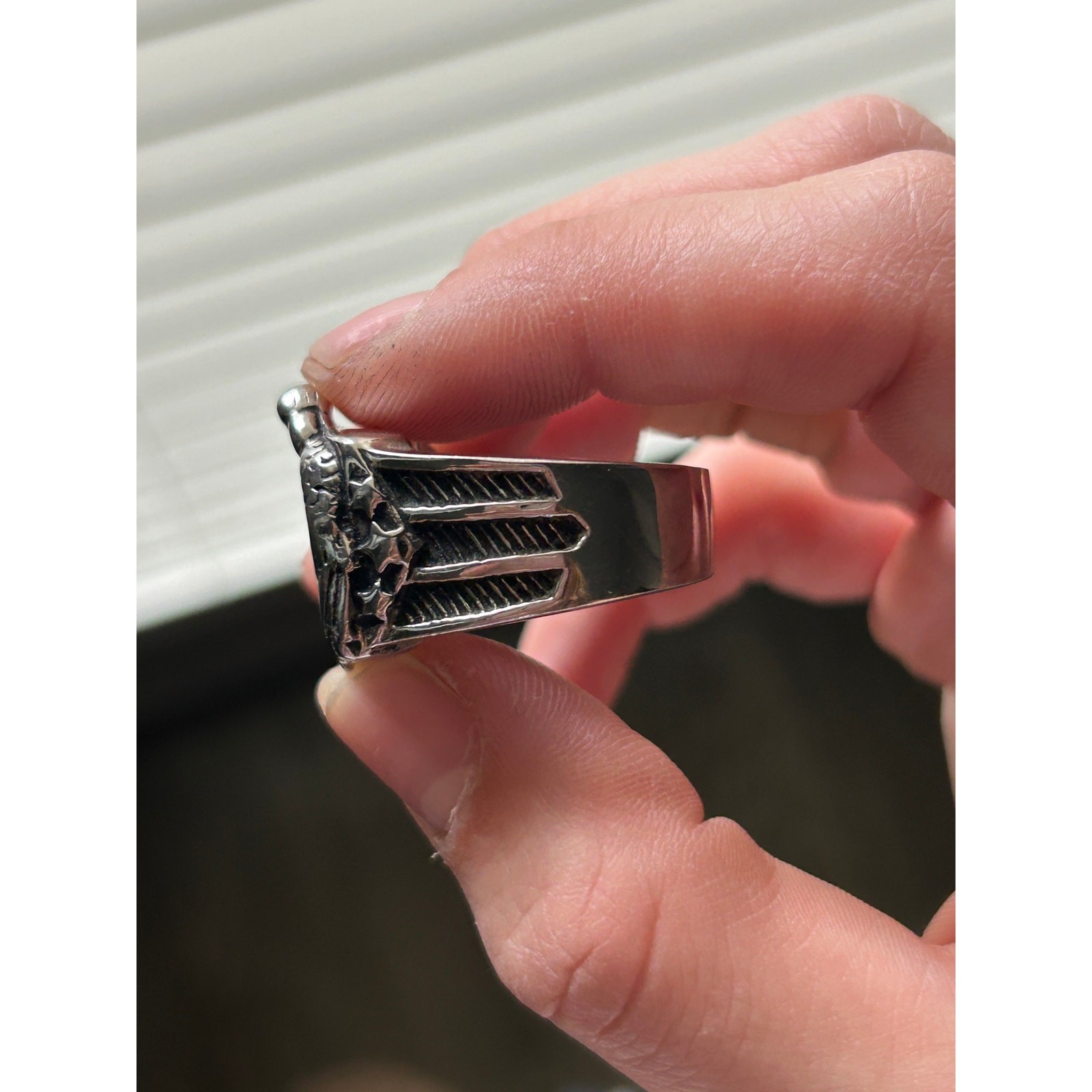 harley davidson eagle frame biker ring - image 4