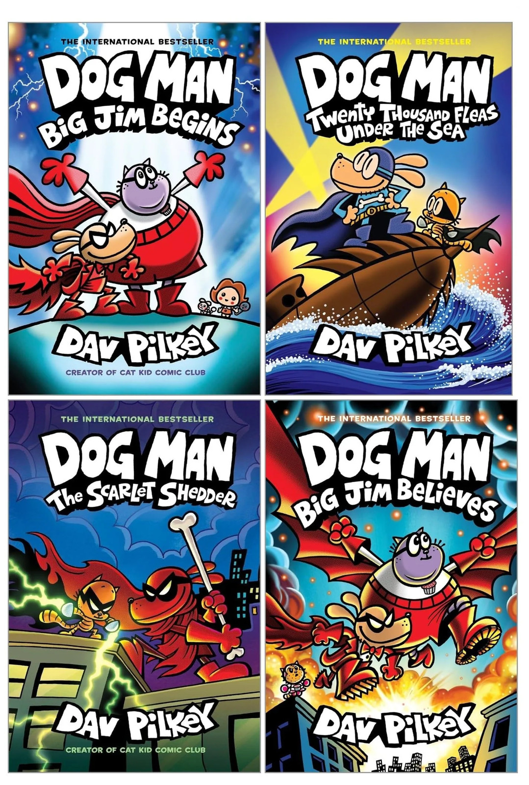 Dog Man Series 11-14 Collection 4 Books Set By Dav Pilkey (Twenty Thousan | TODO