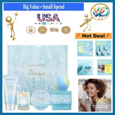 Women  s Bath Gift Set - 5 Pcs Ocean Scented Spa Essentials with Candle