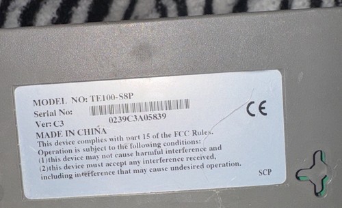 TRENDnet TE100-S8/AS 8-Port Fast Ethernet Switch USED NO POWER CORD - Picture 3 of 4