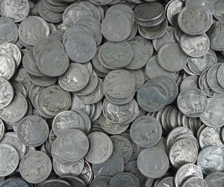 Lote de 400 Buffalo Nickels P D S Fechas Mixtas 10 ROLLOS FECHA PARCIAL 5c - Bonito Lote Foto 2 de 2