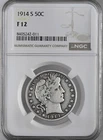 1914-S  50C BARBER SILVER HALF DOLLAR  "SAN FRANCISCO"  NGC F12  #8405242-011