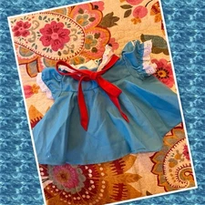 Beautiful Vintage Cabbage Patch Kids Girl Doll Original Sky Blue Swing Dress