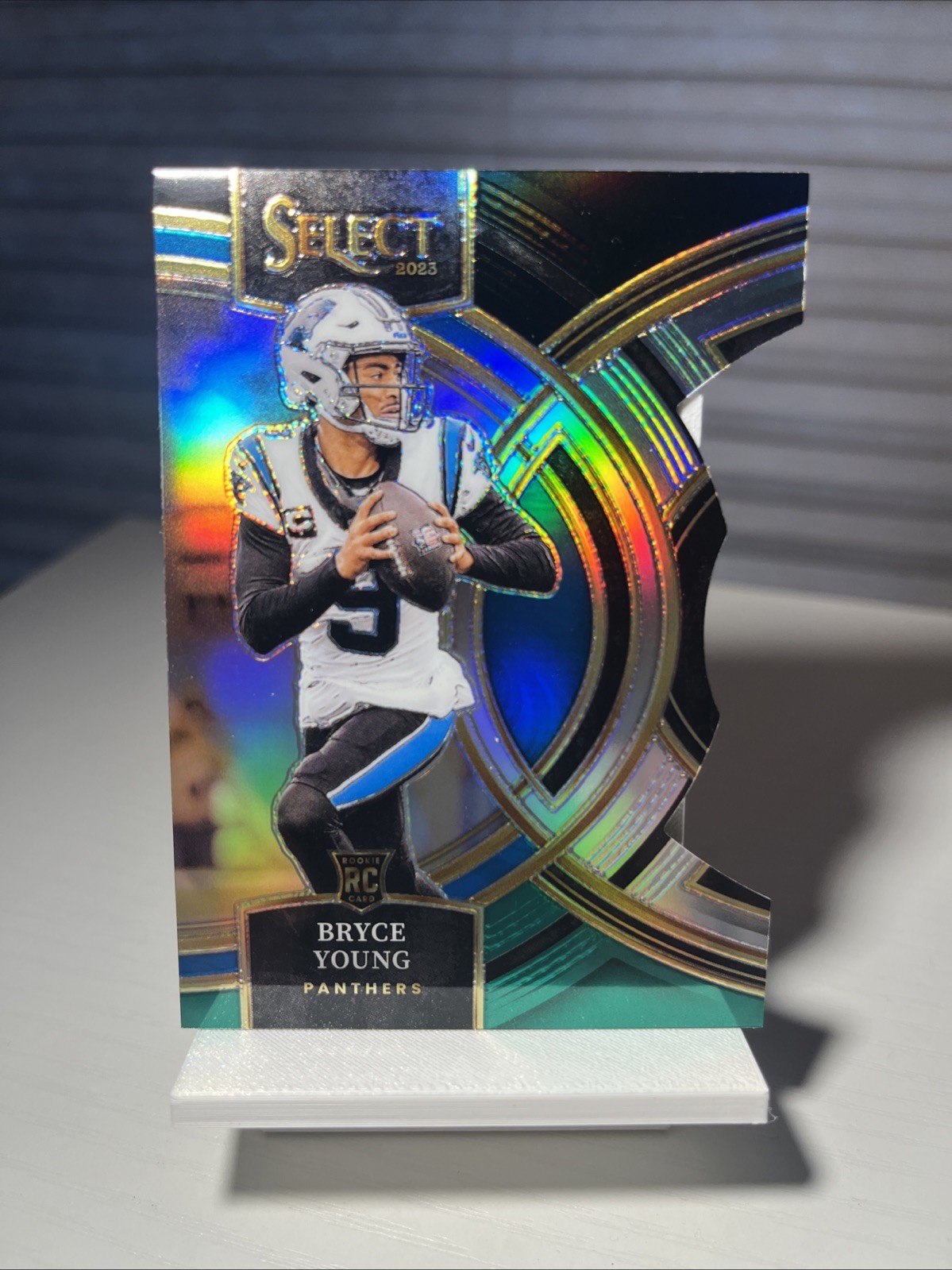 2023 Panini Select - Premier Level Bryce Young #167 Black & Green Prizm Die-Cut