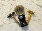 Vintage Gillette Razors Lot of Two and Shaving Brush — photo 1