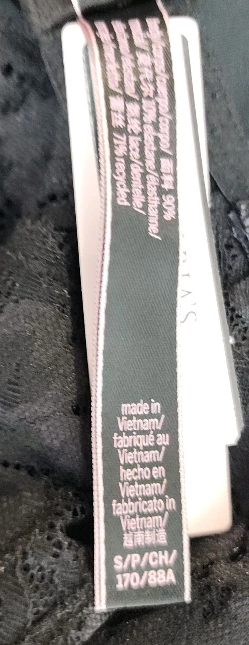 UNDERCOVER Abito donna Victoria's Secret taglia small nero mini pizzo floreale slip