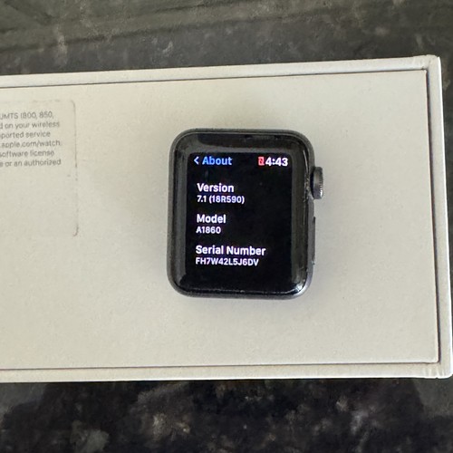 Apple Watch Series 3 38mm A1860 GPS Cellular Space Gray Apple Black Sport Band - Picture 16 of 16
