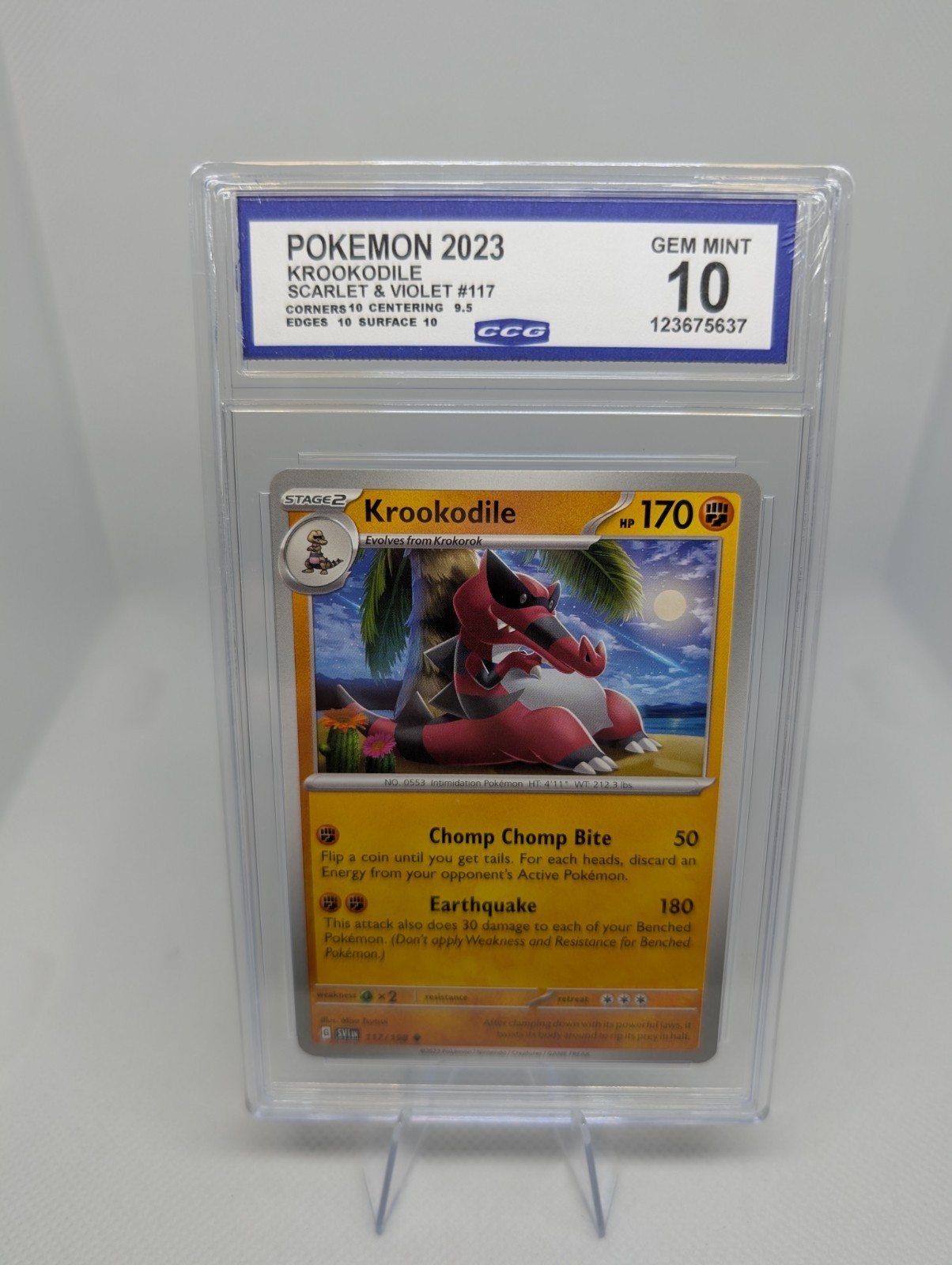 Krookodile 117/198 SV01: Scarlet & Violet Base Set Pokemon Card CCG 10 GEM MINT 