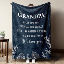 1pc Grandpa Flannel Blanket, Father's Day Birthday Gift for Grandpa, Christmas