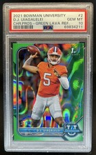 2021 Bowman University D.J. Uiagalelei Refractor 1st Green Lava #/99 PSA 10