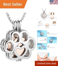 Waterproof Urn Necklace for Pet Ashes - Elegant Stainless Steel Keepsake Jewelry