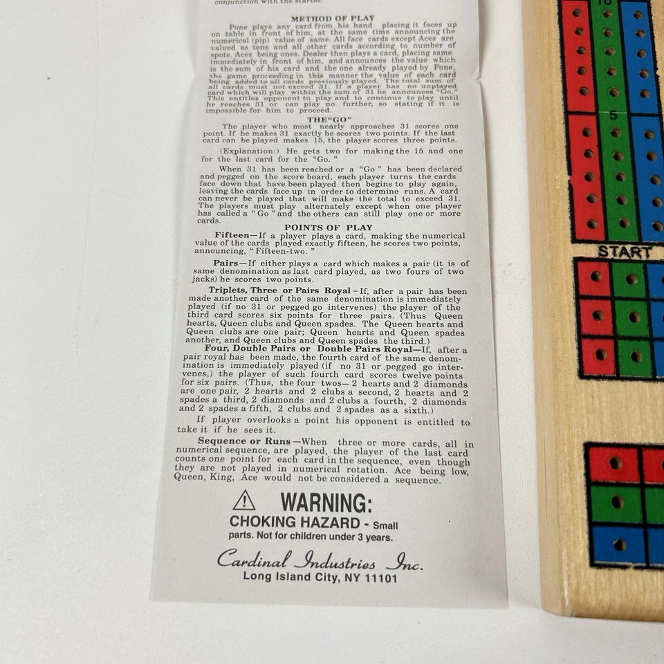 Maple Grove Collection Solid Wood Board Cribbage Set with New Playing Cards - Image 3 of 4
