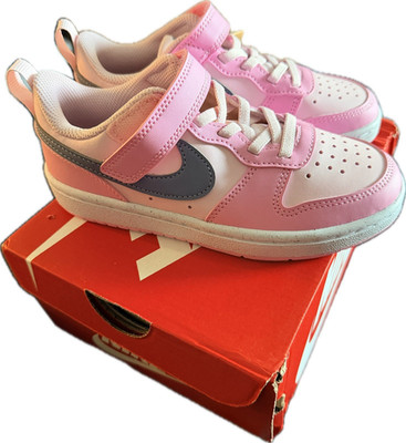 Nike Court Borough Low 2 Unisex Kids Hook & Loop Low Top Sneaker Pink US 12