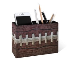 Famame Vintage American Football Pencil Holder for Desk, Leather Desktop Cont...