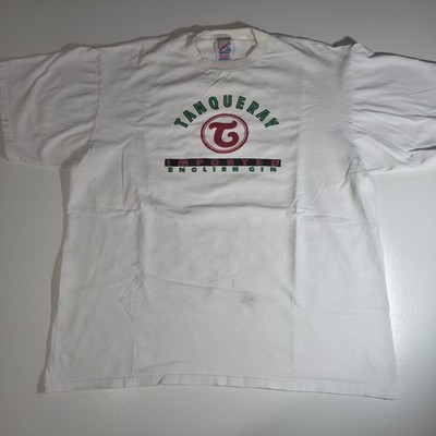 Vintage Tanqueray Imported English Gin T Shirt White XL Jerzees 90s Y2K