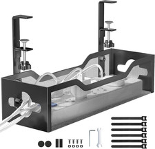 Under Desk Cable Management Tray No Drill, Metal Mesh Cable Management under De