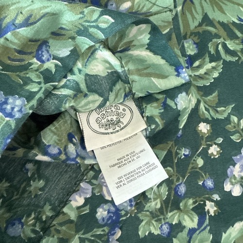 Tenda vintage Laura Ashley verde bacche di rovo floreale Valence Cottage Core 18x88 - Foto 3 di 4