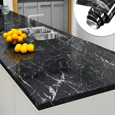 YENHOME Large Size 30"X118" Black Marble Peel and Stick 30 x 118, 
