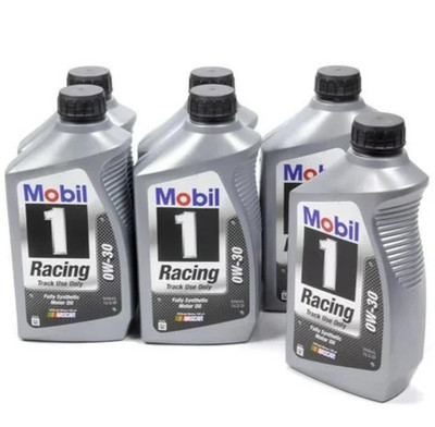 Mobil 1 Racing Nascar Advanced Full Synthetic Motor Oil 0W-30 6 Quarts TRACK USE