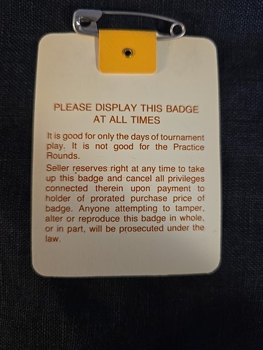 1988 Masters Tournament Badge Augusta National Golf - Picture 5 of 7