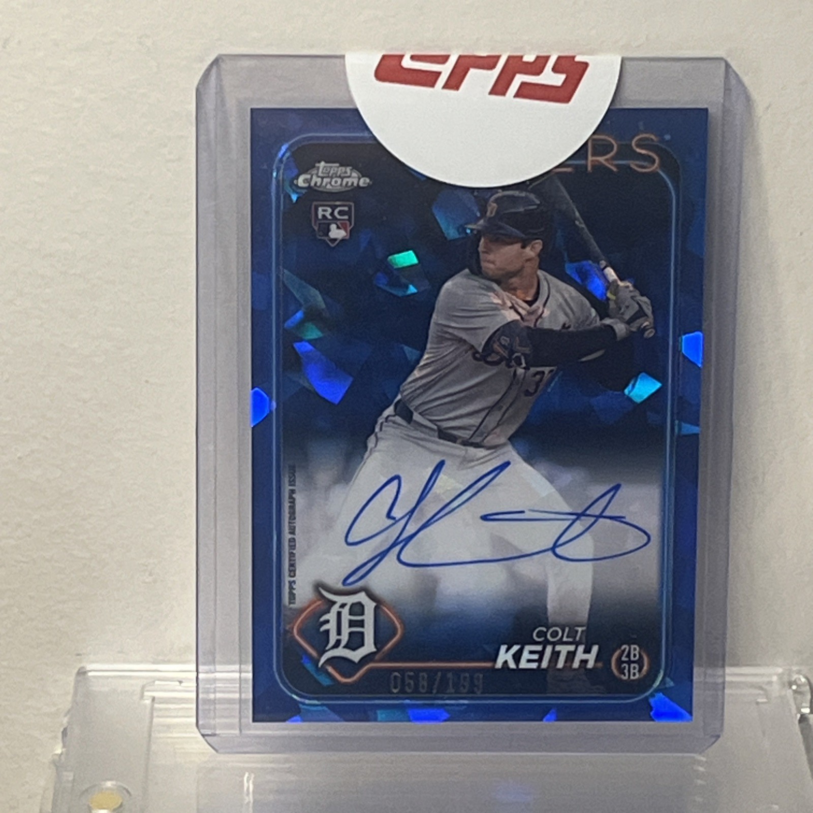 2024 Topps Chrome Update Sapphire Colt Keith Auto RC Rookie #58/199 Tigers