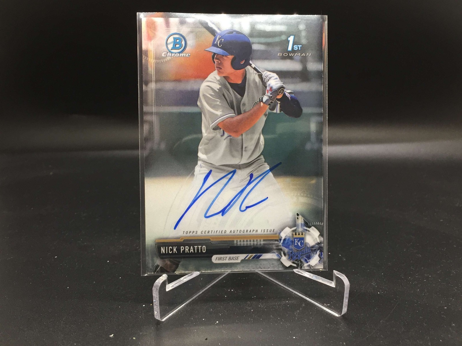 Nick Pratto 2017 Bowman Draft Chrome Auto CDA-NP Royals 1st (A)