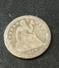 1857 Seated Liberty One Dime Coin Good Condition