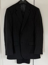 TM Lewin Mens Charcoal Gray Pinstripe 2 Piece Slim Fit Suit Size 40R