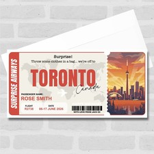 Toronto Canada Pass Personalised Gift Voucher Surprise Trip Holiday Ticket