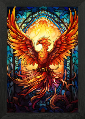 Abstraktes buntes Phoenixx gerahmtes Wandbild Poster Leinwanddruck Bild