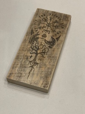Nordisches Holz Wandbild | Bild mit individueller Lasergravur | rustikales Dekor