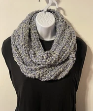 INFINITY SCARF LOOP BLUE PURPLE GREEN CROCHET WINTER NECK WARMER HANDMADE CHUNKY