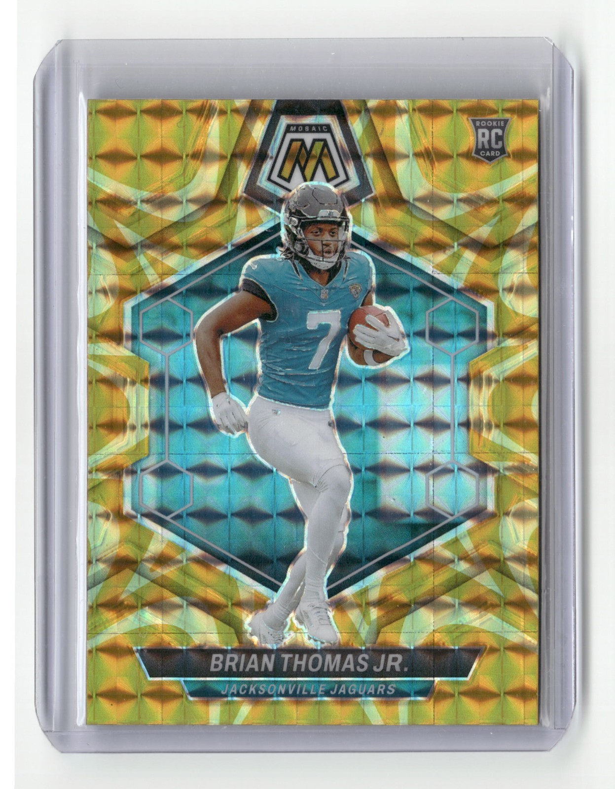 2024 Panini Mosaic Reactive Yellow Prizm Brian Thomas Jr. #323 Jaguars (RC)