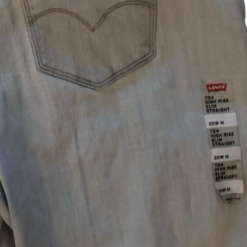 Levi’s 724 Nuevo con etiquetas tiro alto delgado recto talla grande 20W lavado ligero dobladillo deshilachado - Imagen 10 de 15