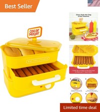 Diner-Style Electric Hot Dog Steamer with Bun Warming Tray - Perfect for Parties