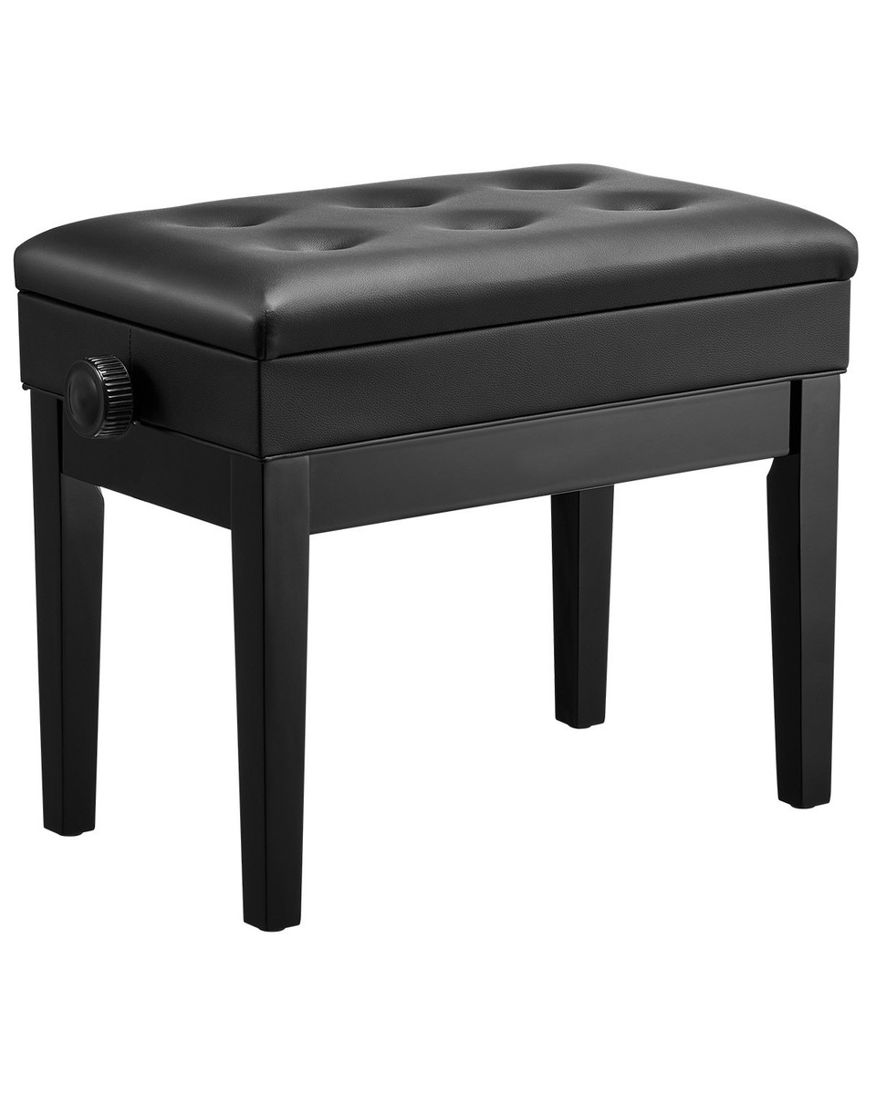 Keyboard Bench Adjustable Wooden Piano Bench Stool, PU Leather