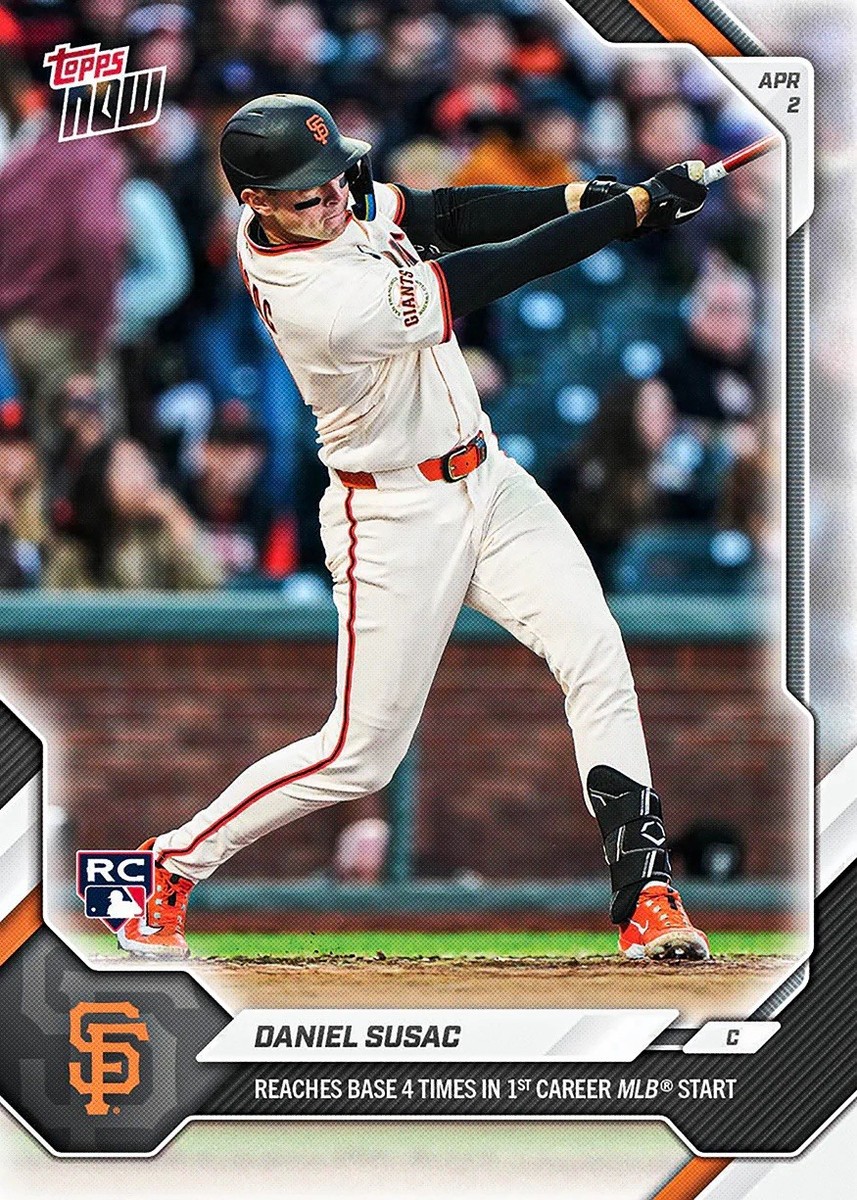 Daniel Susac RC 1st Start 4 Reach Base- 2026 MLB Topps NOW - Card