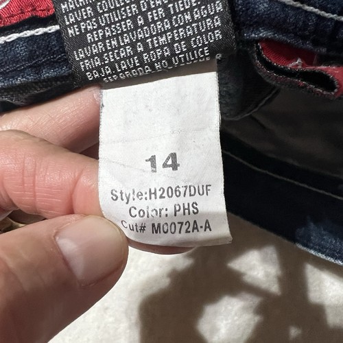 Flamehead Jean Shorts Youth Size 14 Husky Jorts 28” Skater Carpenter Retro - Picture 13 of 14
