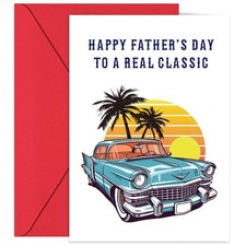 Fathers Day Card Funny - 5X7 Real Classic Car Fathers Day Card with Envelope ...